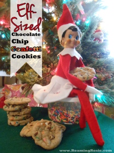 Elf Sized Chocolate Chip Confetti Cookies 