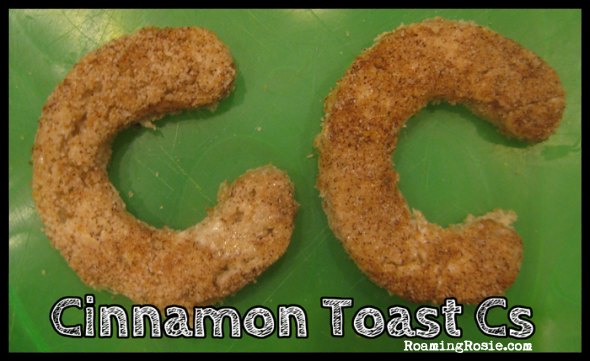C is for Cinnamon Toast Cs {Alphabet Activities at RoamingRosie.com}