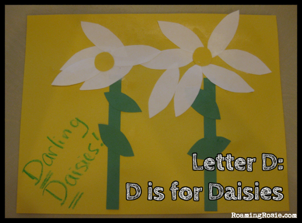 D is for Daisies {Alphabet Activities at RoamingRosie.com}