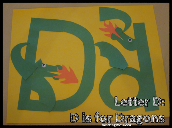 D is for Dragons {Alphabet Activities at RoamingRosie.com}