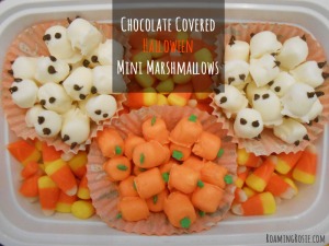 Chocolate Covered Halloween Ghost and Pumpkin Mini Marshmallows 1