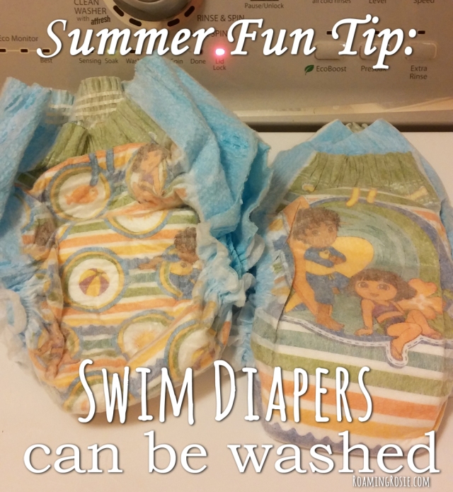 Summer Fun Tip:  Swim Diapers Can Be Washed!  #momtips #frugalmom